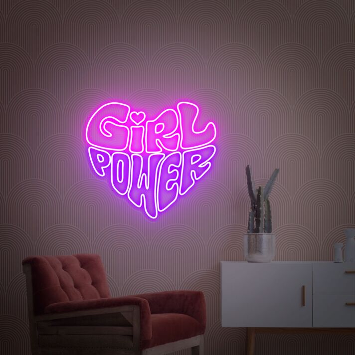 Brighten Up Your Space with Girl Power Party Sign Wall Decor Light Sign - The Perfect Gift for Women and a Fun Addition to Any Home, Office, Store, Bar, or Wedding Celebration.