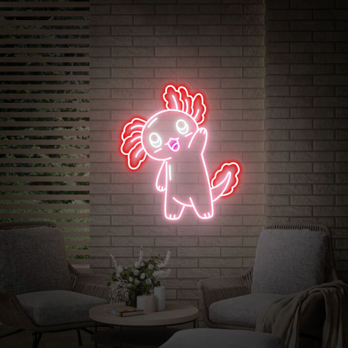Brighten Your Space with Hello Axolotl LED Neon Sign: Perfect for Home Decor, Offices, Stores, and Unique Birthday Gifts