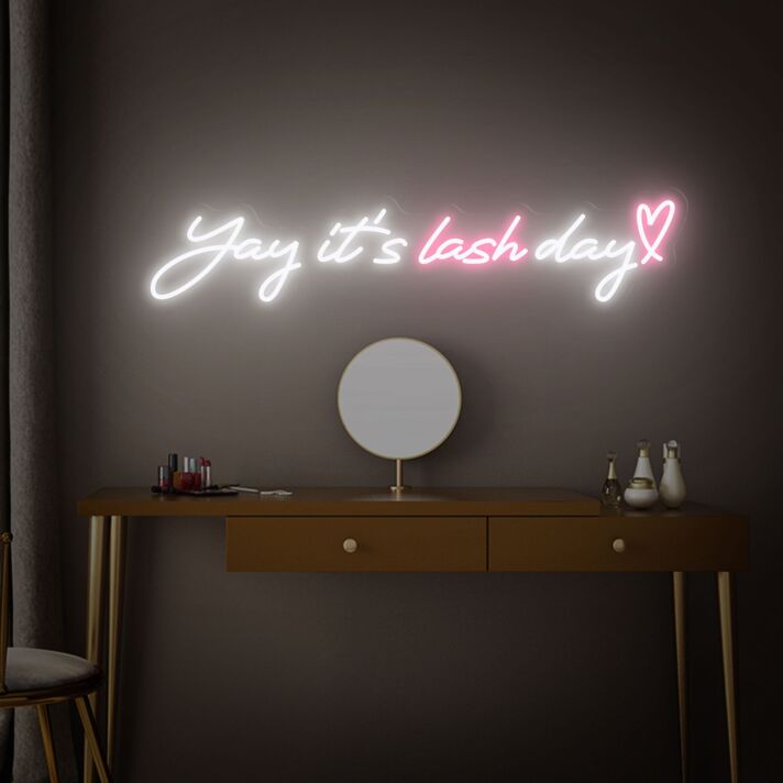 Brighten Your Salon, Spa, or Home Vanity with the Yay It S Lash Day Led Neon Sign Custom Salon Logo Lash Room Decor.