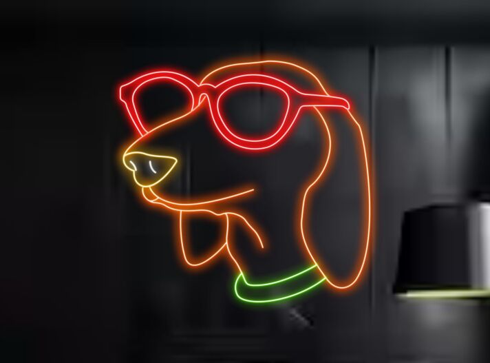 Enhance Your Home, Bar, or Store Ambiance with the Cool Dachshund Wearing Glasses LED Neon Sign