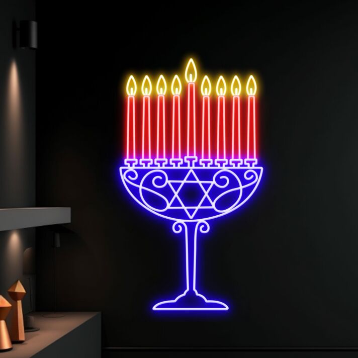 Brighten Up Your Festive Celebrations and Decor with the Happy Hanukkah Led Neon Sign – Perfect for Home, Office, or Party Ambiance.