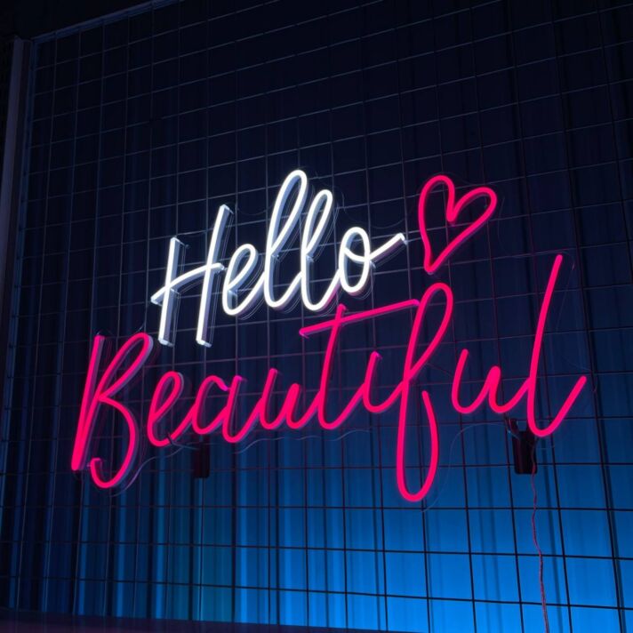 Brighten Up Your Space: Hello Beautiful Led Neon Sign - Perfect for Weddings, Parties, and Chic Home Decor