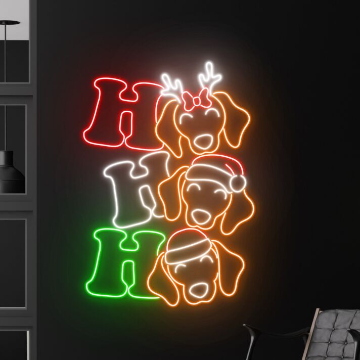 Brighten Up Your Christmas Festivities at Home, Office, or Store with the Ho Ho Ho Labrador Led Neon Sign Christmas Decor.