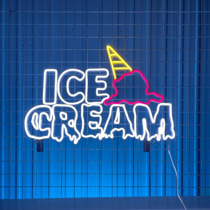 Sweeten Up Your Space: Ice Cream Neon Led Light for Eye-Catching Home Decor, Storefronts, Bars, and Festive Celebrations