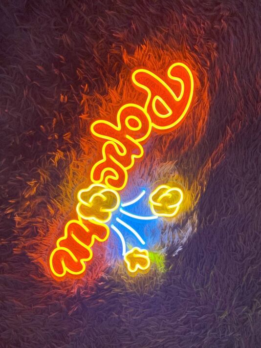Popcorn Logo Led Neon Sign Popcorn Led Sign Cinema Led Neon Sign
