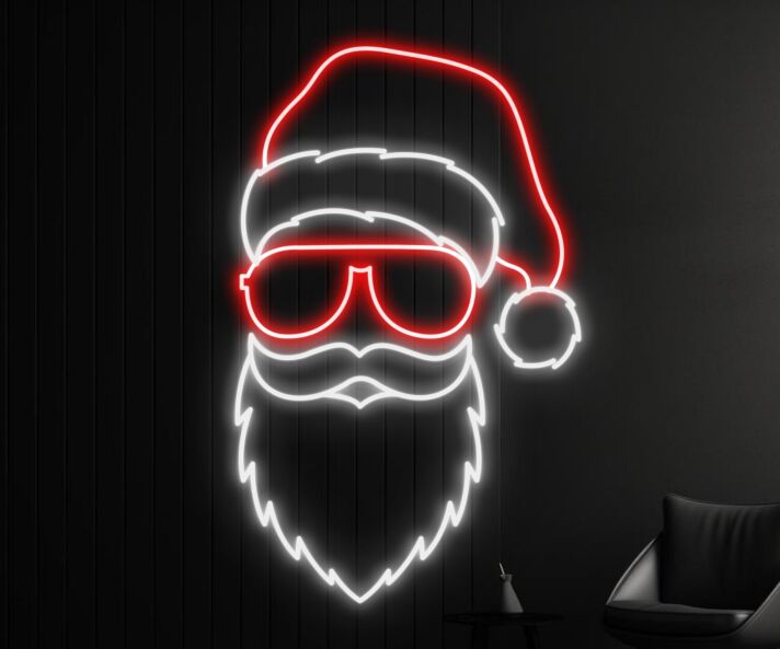 Santa Claus Face Christmas Led Neon Sign