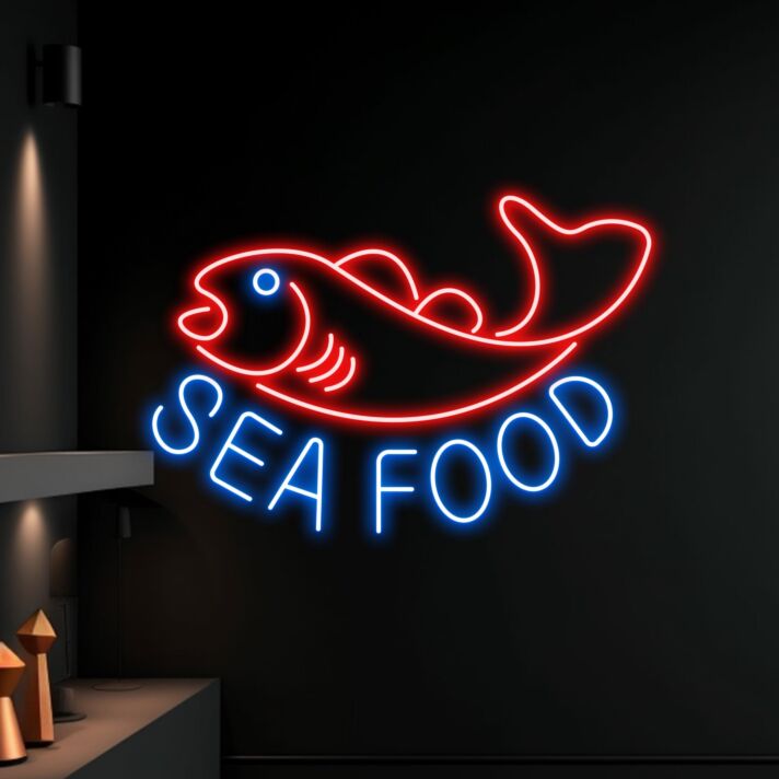 Sea Food Led Neon Sign Fishing Led Sign Sea Animal Lover Neon Light