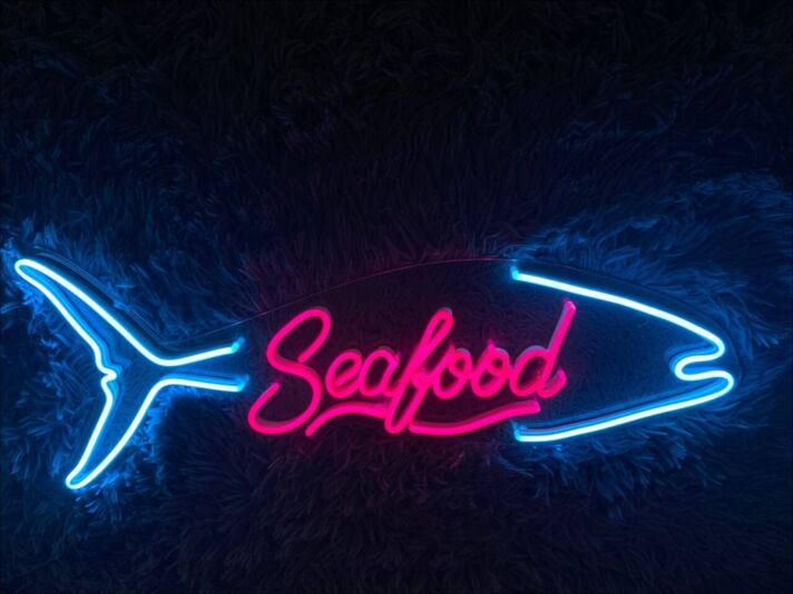 Sea Food Led Neon Sign Seafood Restaurant Led Sign Seafood Market