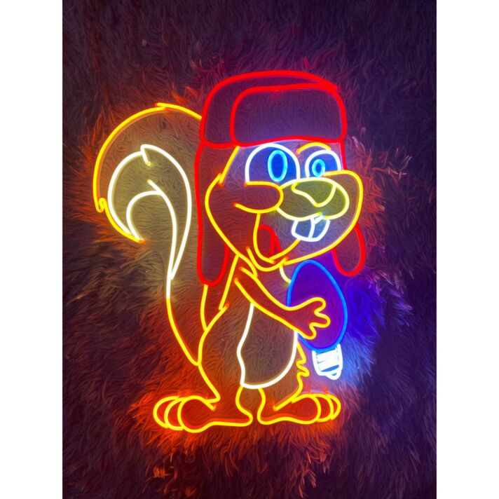 Squirrel Led Sign Cute Animal Led Light Restaurant Room Decor Bar Club Decor