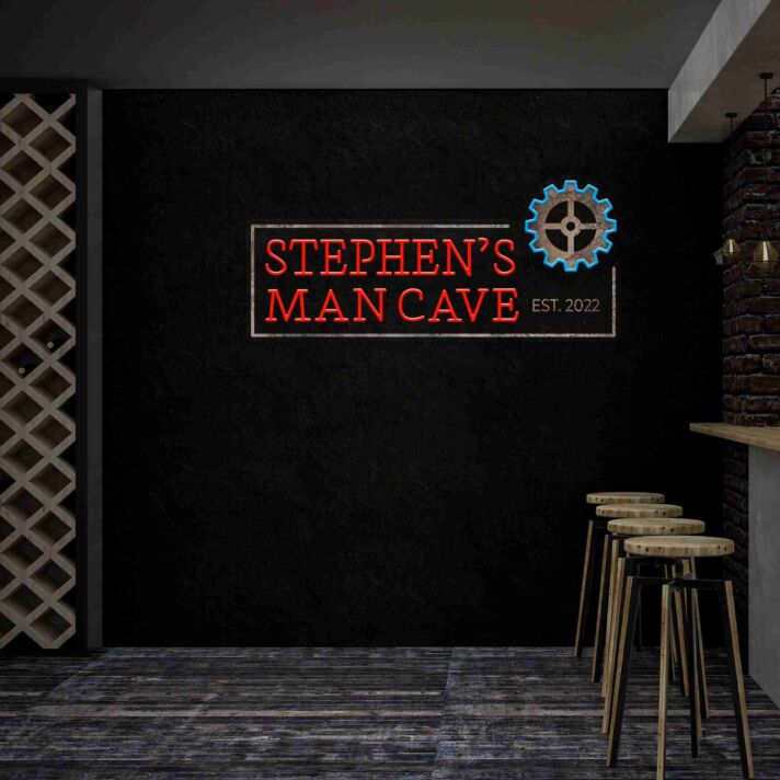 Man Cave Led Uv Neon Sign Wall Deco