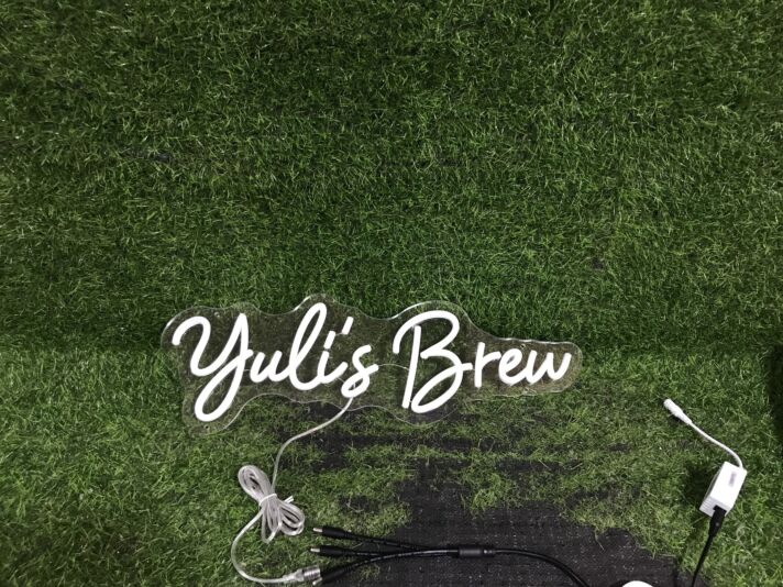 Yulis Brew White LED Neon Sign