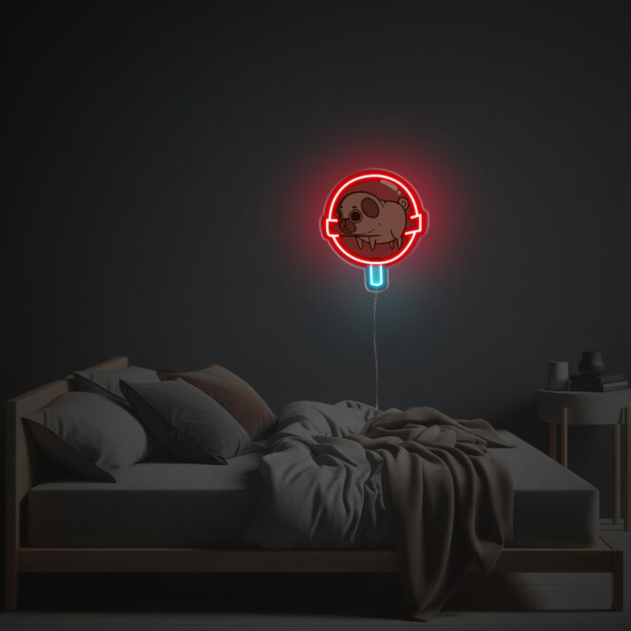 French Bulldog In Lollipop LED Neon Acrylic Artwork