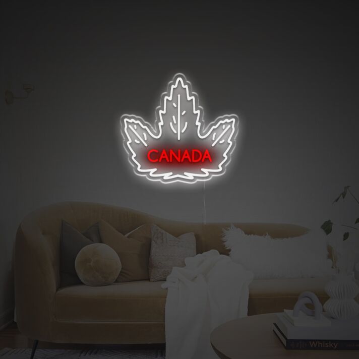Canada With Maple Leaf LED Neon Sign
