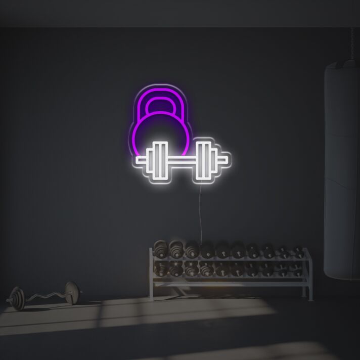 Dumbbell And Barbell LED Neon Sign