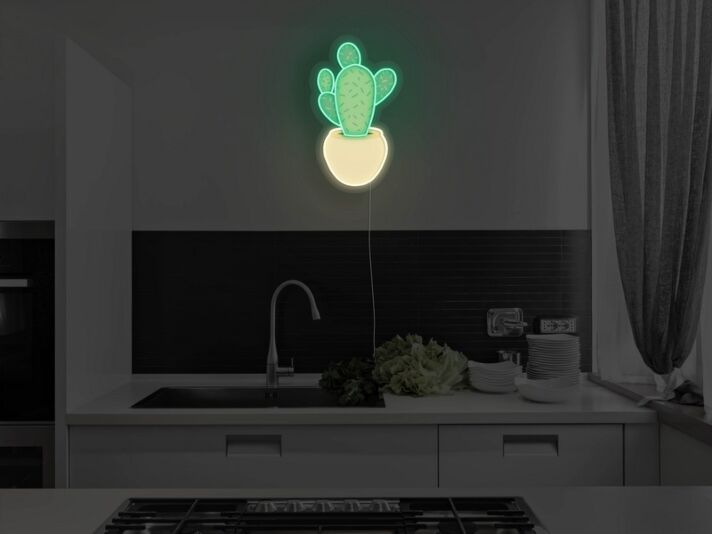 Potted Cactus Neon Sign