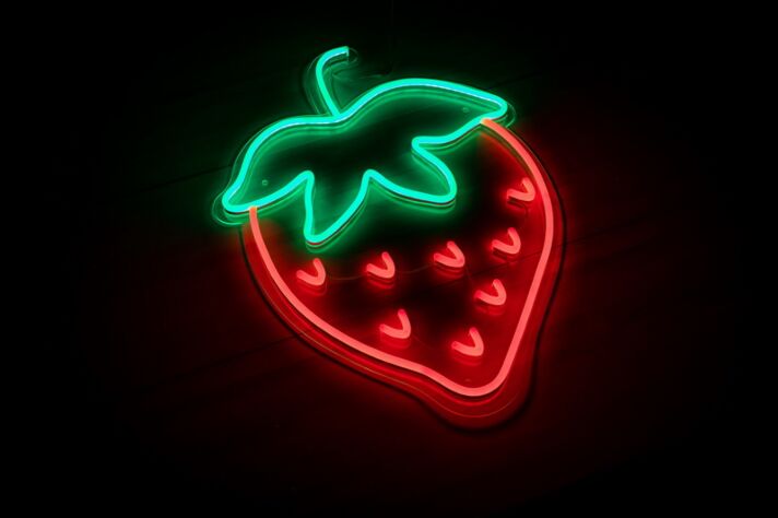 Strawberry Sign Neon Sign