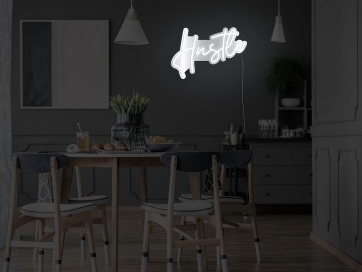 Hustle Version 2 Metallic Neon Sign