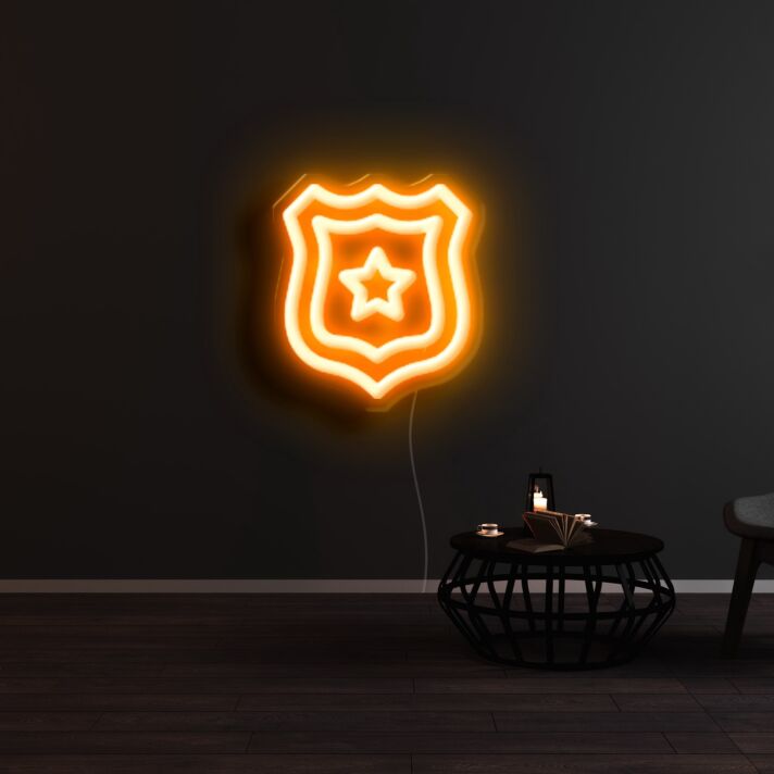 Sheild with Star Neon Sign
