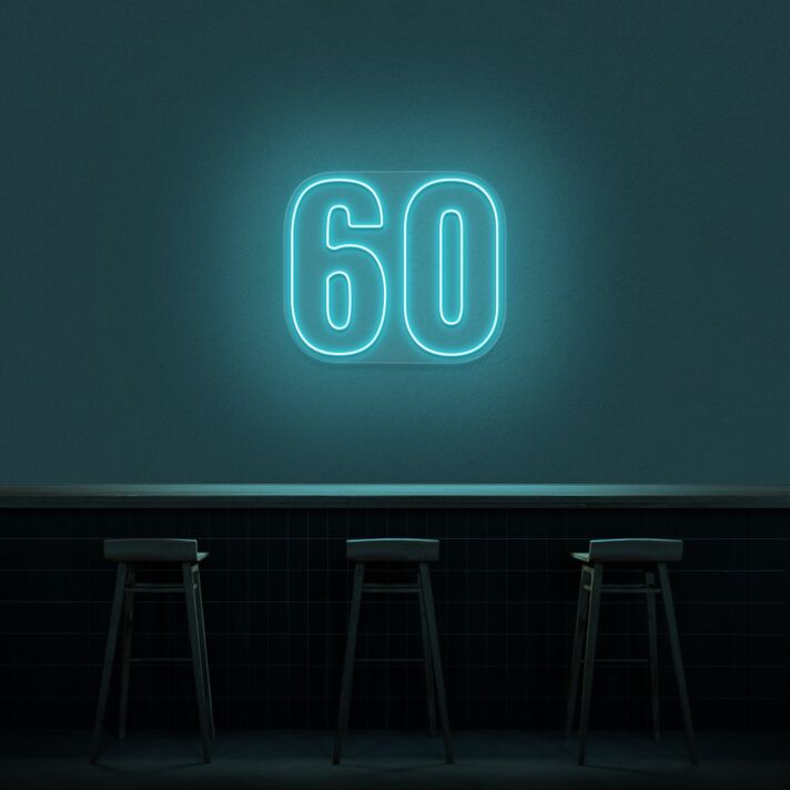 60 Neon Number Neon Sign