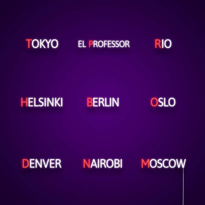 Character Names Collage Neon Sign