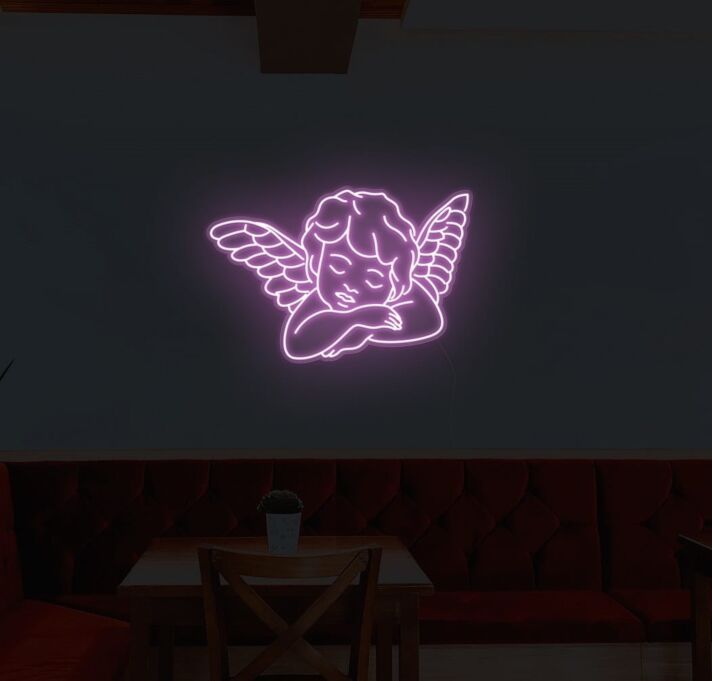 Sleeping Angel Cupid Neon Sign