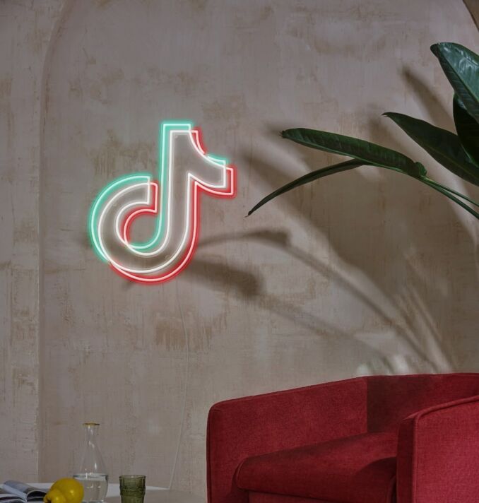 TIKTOK Green and Red Neon Sign