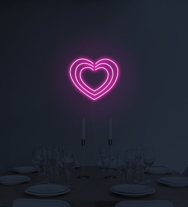 Triple Hearts Neon Sign