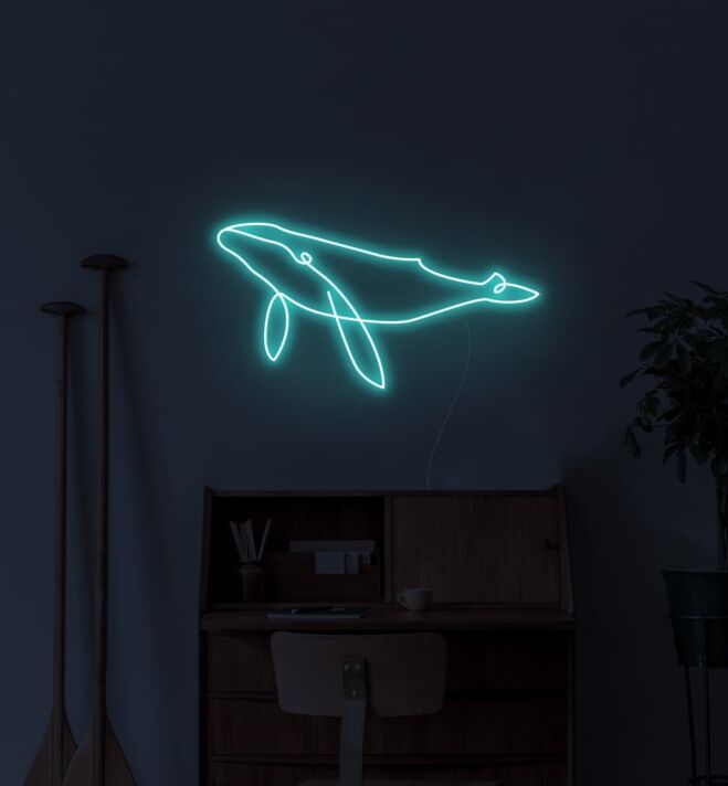 Whale Neon Sign