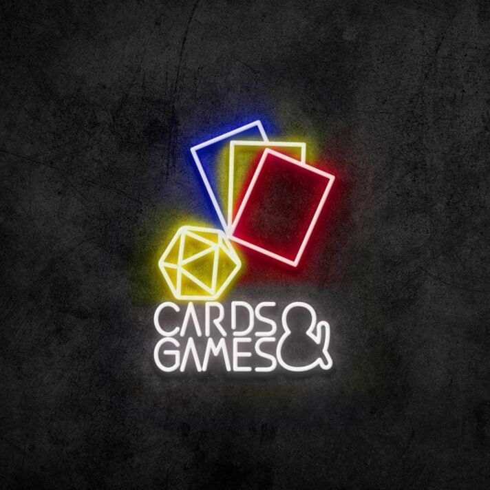 Cards and Games Neon Sign