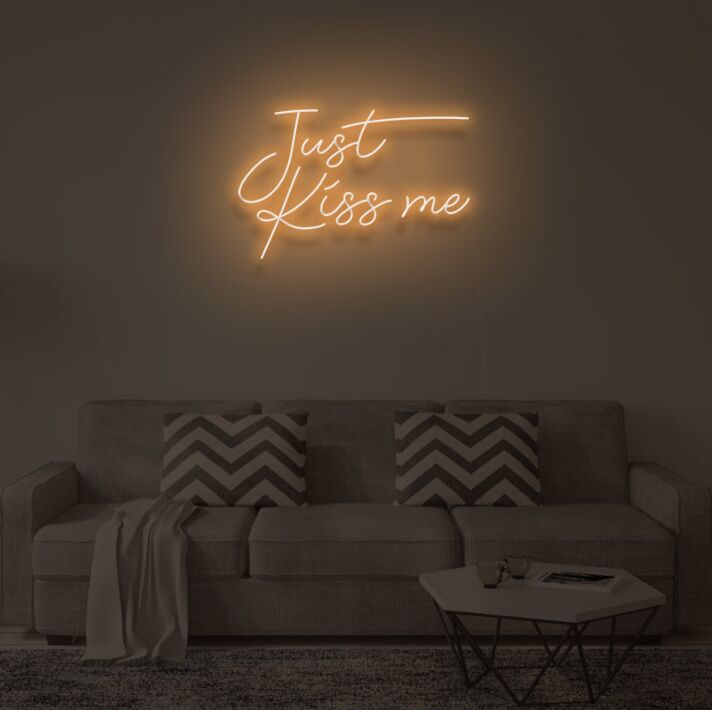 Embrace Romance with 'Just Kiss Me' Neon Sign