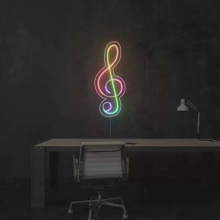 Music Note Colorful Neon Sign