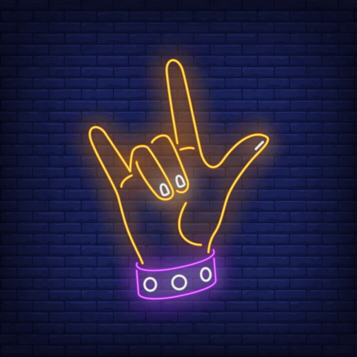 Rock Gesture Neon Sign