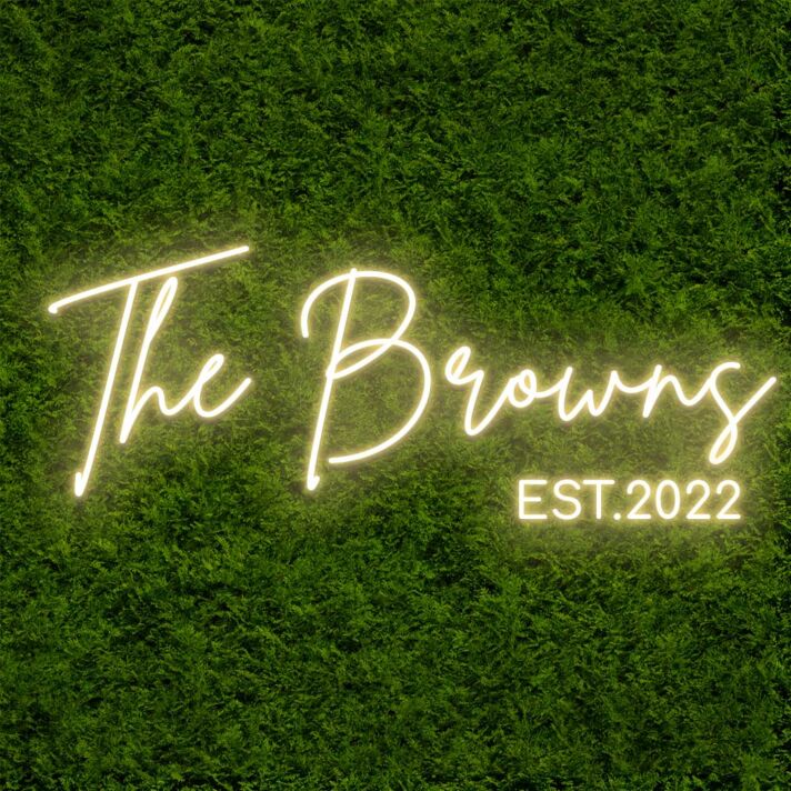 Customize Personalized Last Name with EST Date LED Sign