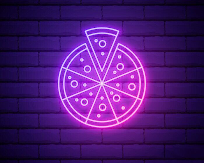 Pizza Neon Sign Purple Neon Sign Wall Decor