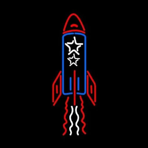 Neon Rocket Handmade Art Neon Sign Wall Decor