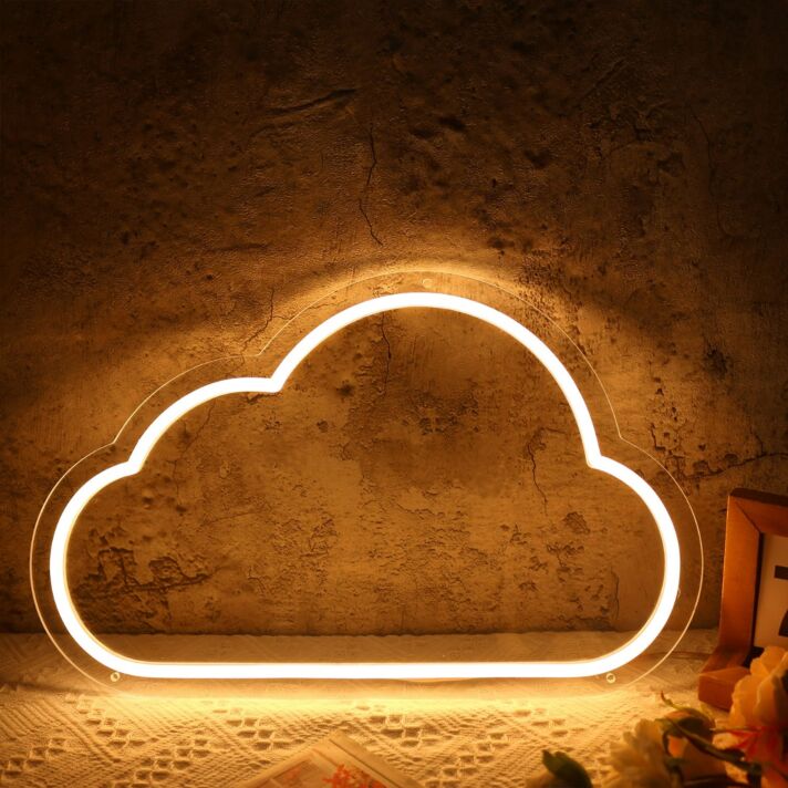 Cloud Shape Yellow LED Neon Sign