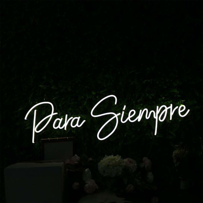 Para Siempre White Neon Sign