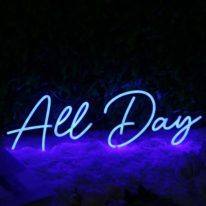 All Day Blue Neon Sign