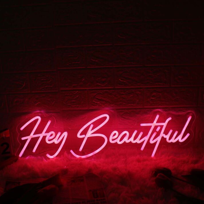 Hey Beautiful Red Neon Sign