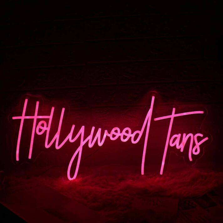 Hollywood Fans Pink Neon Sign