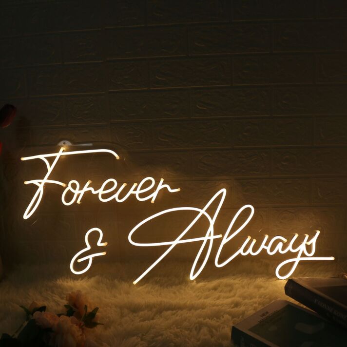 Forever And Always Yellow Wedding Neon Sign