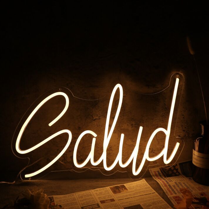 Salud Yellow Neon Sign