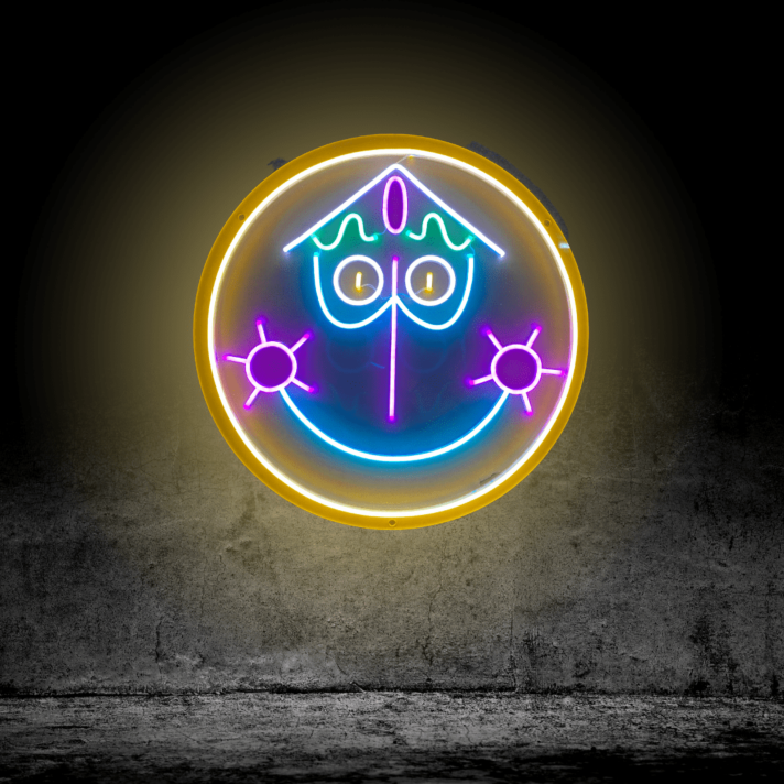 Happy Clock Neon Sign