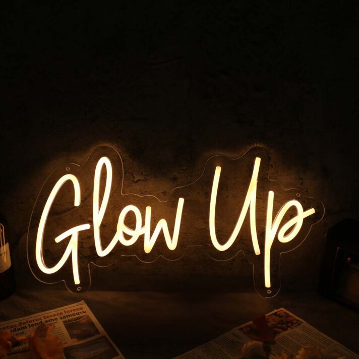 Glow Up Yellow Custom Neon Sign