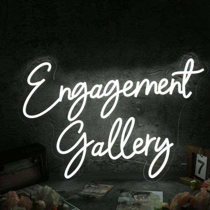 Engagement Gallery White Neon Sign