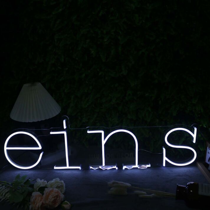 Eins White Neon Sign