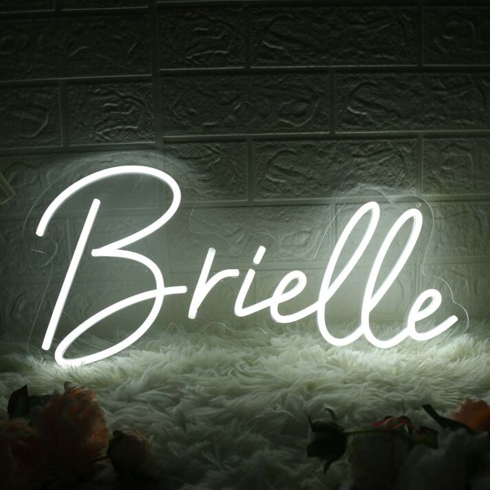 Brielle White Neon Sign