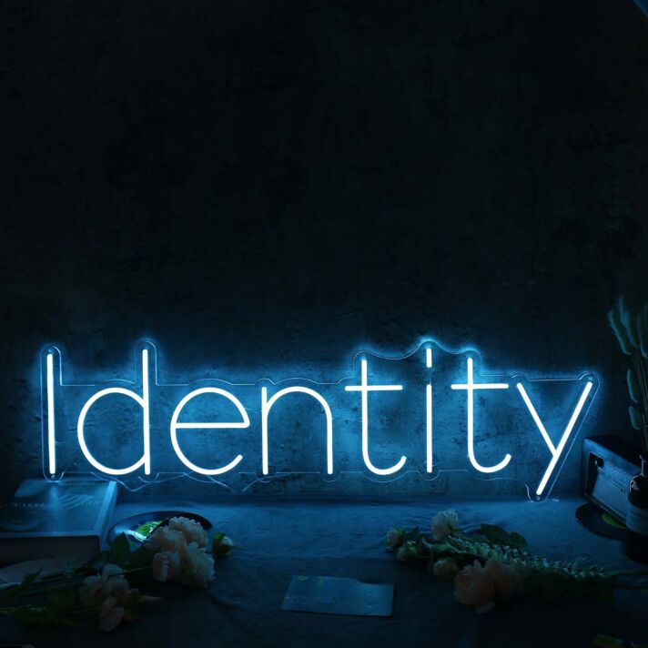 Identity Blue Neon Sign