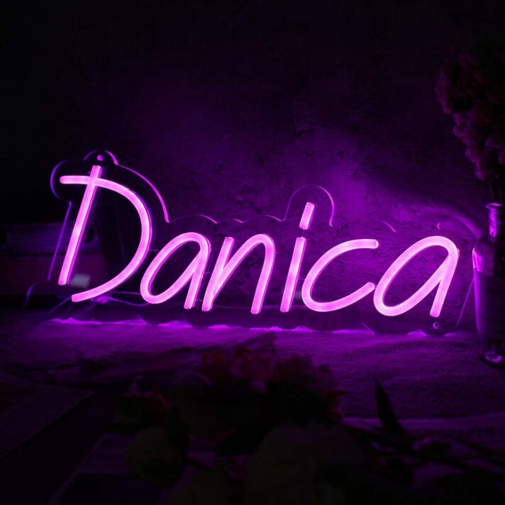 Danica Purple Name Neon Sign