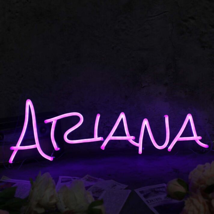 Ariana Purple Name Neon Sign